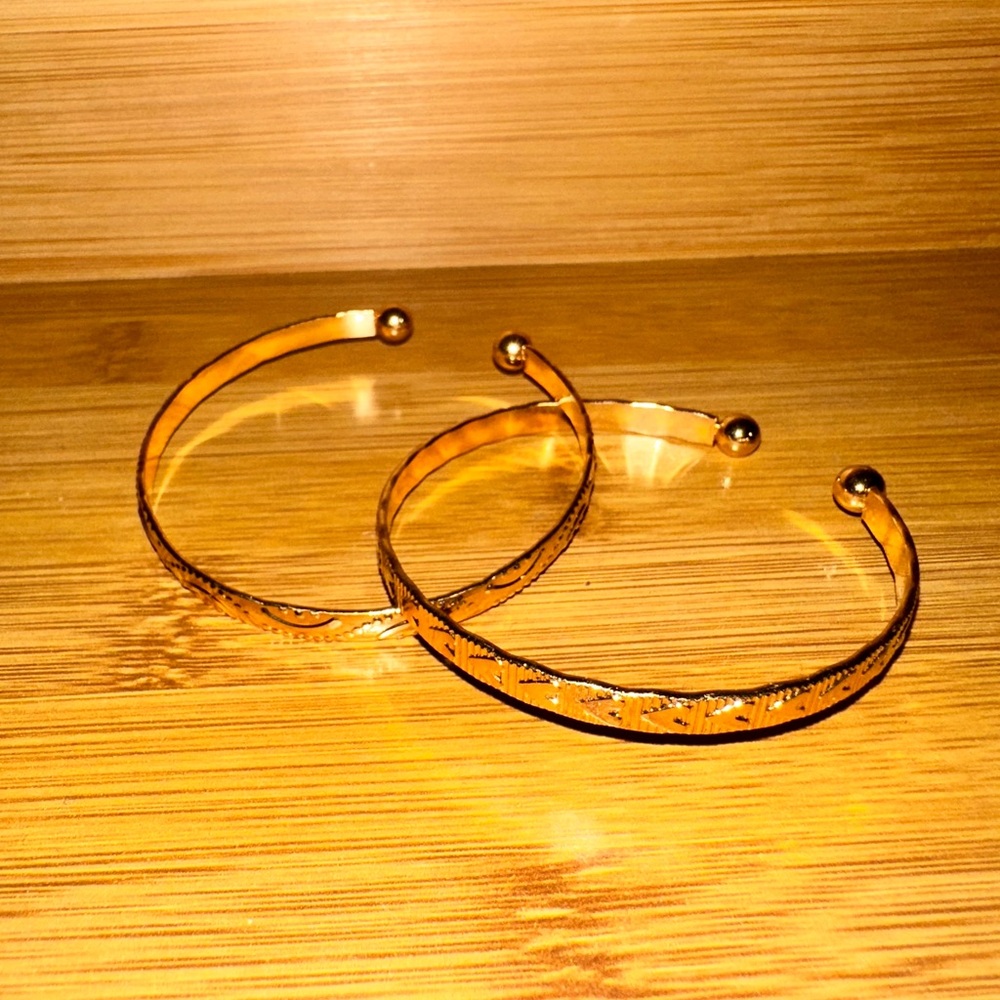 Detailed Gold Cuff Bracelets